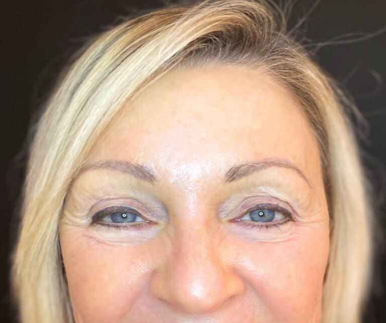 After Image: Before and after, eyebrows and eyeliner - front